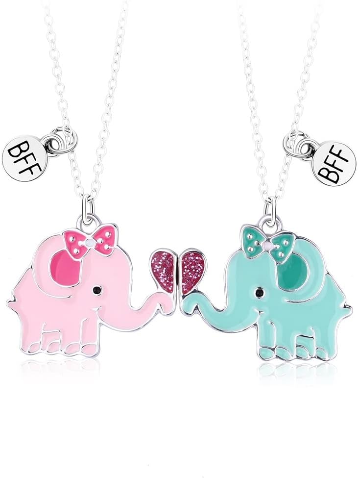 DOYYCA Best Friend Necklace Gifts Friendship Necklace Magnetic Matching Heart Unicorn Dolphin BFF Necklace for 2 Girls - Image 1